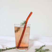 Load image into Gallery viewer, Bent Glass Straws - Amber