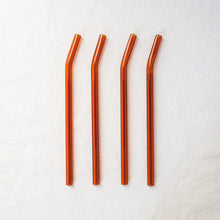 Load image into Gallery viewer, Bent Glass Straws - Amber