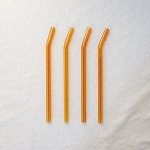 Bent Glass Straws - Topas Yellow