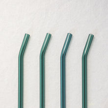Load image into Gallery viewer, Bent Glass Straws - Lake Green