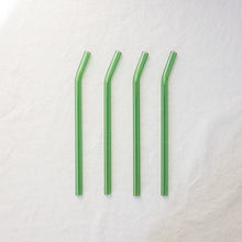 Load image into Gallery viewer, Bent Glass Straws - Emerald Green