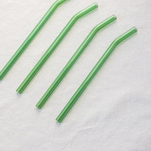 Load image into Gallery viewer, Bent Glass Straws - Emerald Green