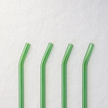 Load image into Gallery viewer, Bent Glass Straws - Emerald Green