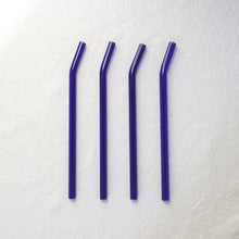 Load image into Gallery viewer, Bent Glass Straws - Brilliant Blue