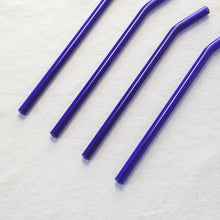 Load image into Gallery viewer, Bent Glass Straws - Brilliant Blue