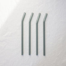 Load image into Gallery viewer, Bent Glass Straws - Smokey Grey