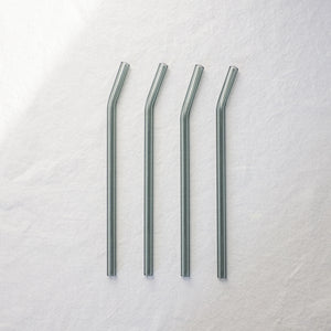 Bent Glass Straws - Smokey Grey