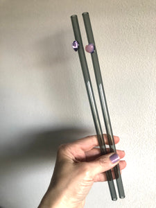 Art Glass Straws - Jelly Heart Straws *Extra Long*