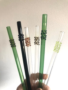 Art Glass Straws - Multi Dot Straws