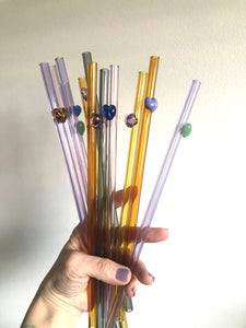 Art Glass Straws - Jelly Heart Straws *Extra Long*