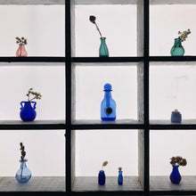 Load image into Gallery viewer, Miniature hand blown blue glass vase
