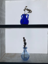 Load image into Gallery viewer, Miniature Hand blown, Light blue glass vase, round
