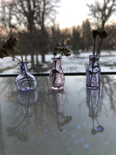 Load image into Gallery viewer, Miniature Hand blown purple glass vase, round
