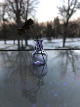 Load image into Gallery viewer, Miniature Hand blown purple glass vase, round
