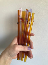 Load image into Gallery viewer, Art Glass Straws - Confetti Gem Straw
