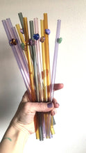 Load and play video in Gallery viewer, Art Glass Straws - Jelly Heart Straws *Extra Long*

