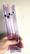 Load and play video in Gallery viewer, Art Glass Straws - Evil Eye Straws
