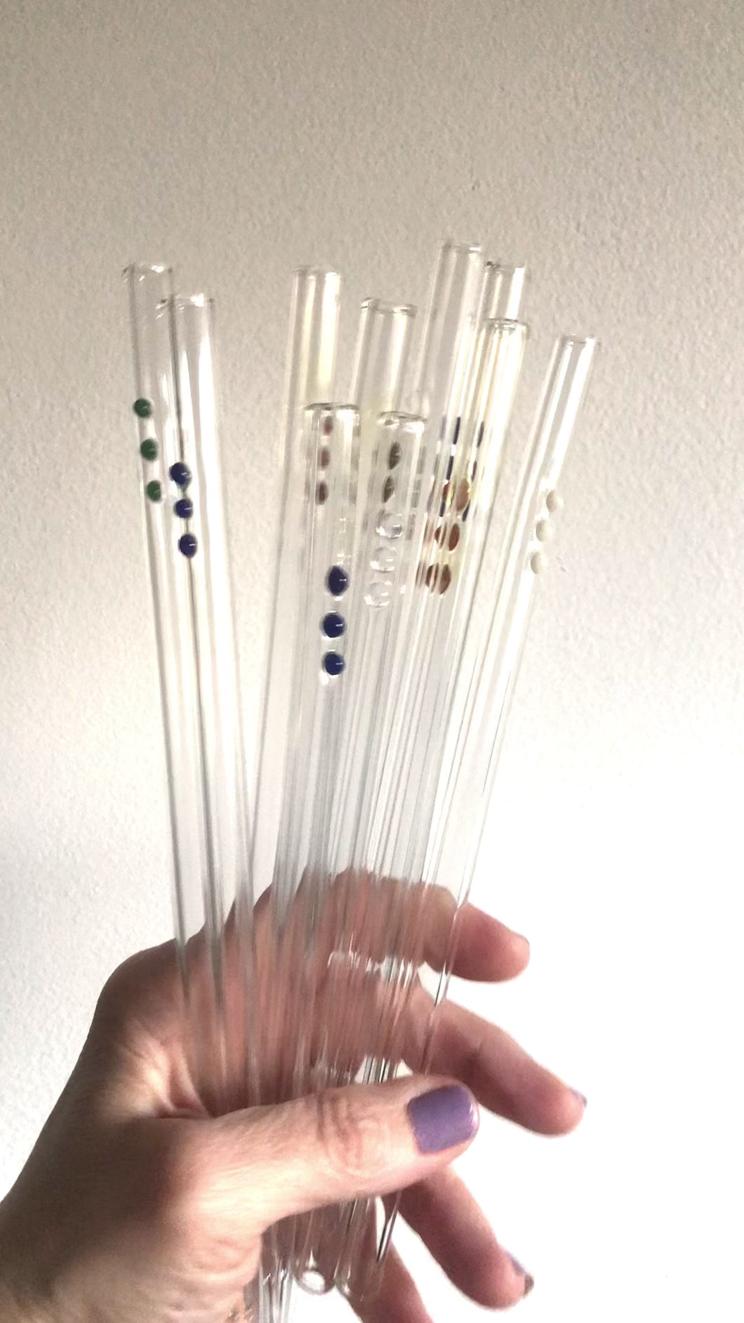 Art Glass Straws - Three Dot Straws
