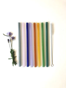 Glass Straws - Rainbow Colour Mix