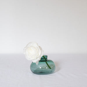 Hand Blown Glass Candle Holder - Lake Green