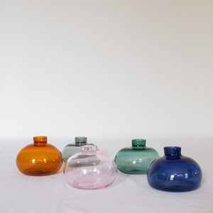 Hand Blown Glass Candle Holder - Sapphire Pink