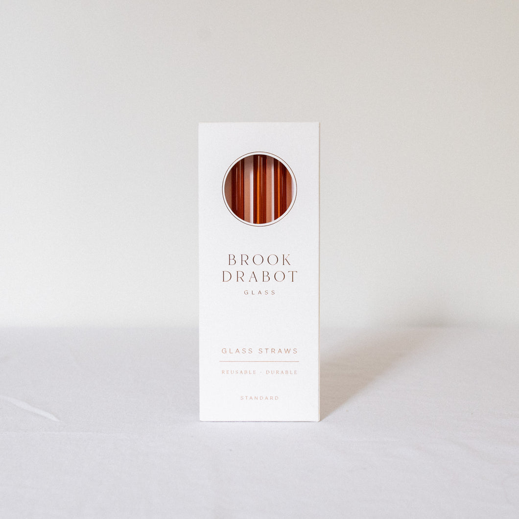 Glass Straws - Amber