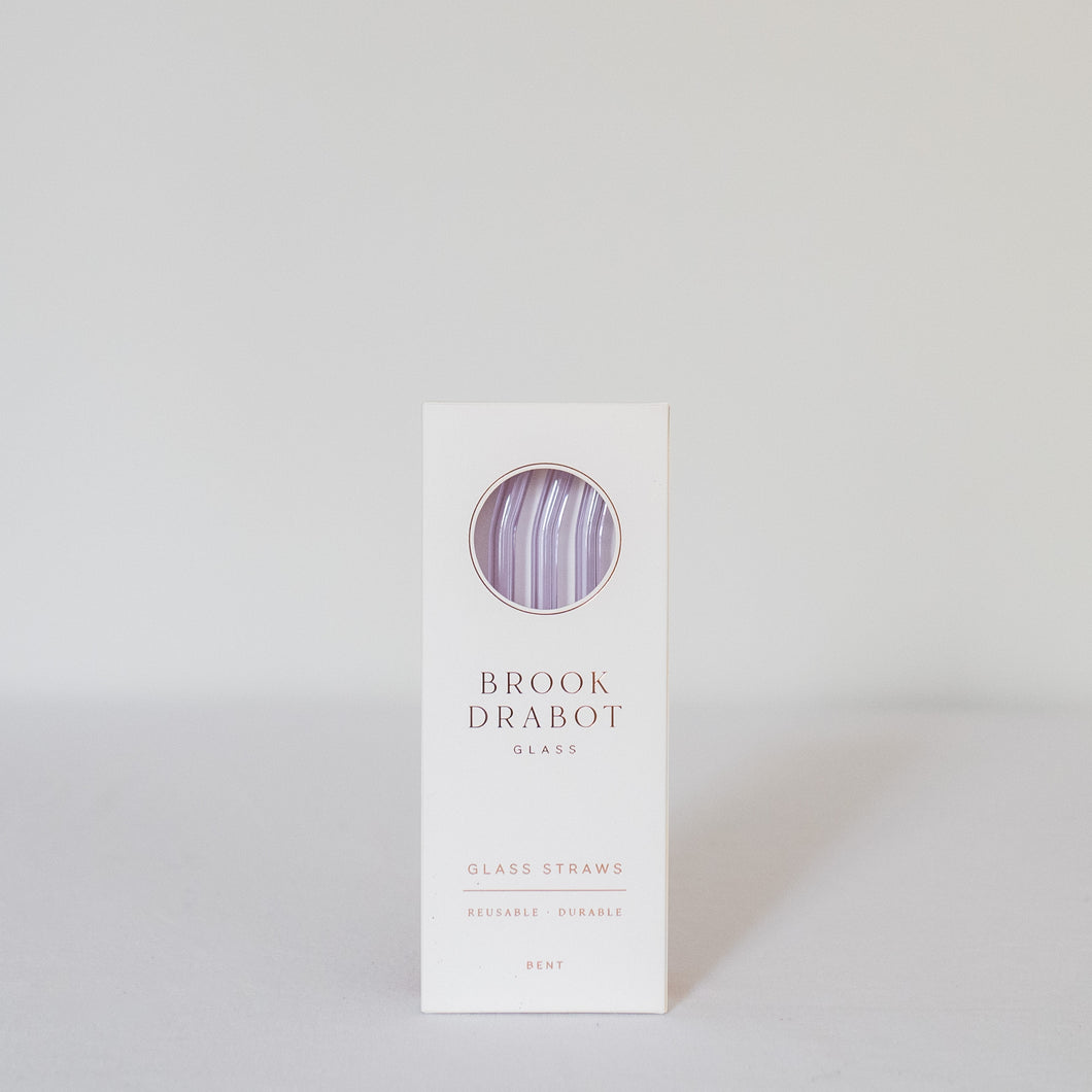 Bent Glass Straws - Lavender Purple