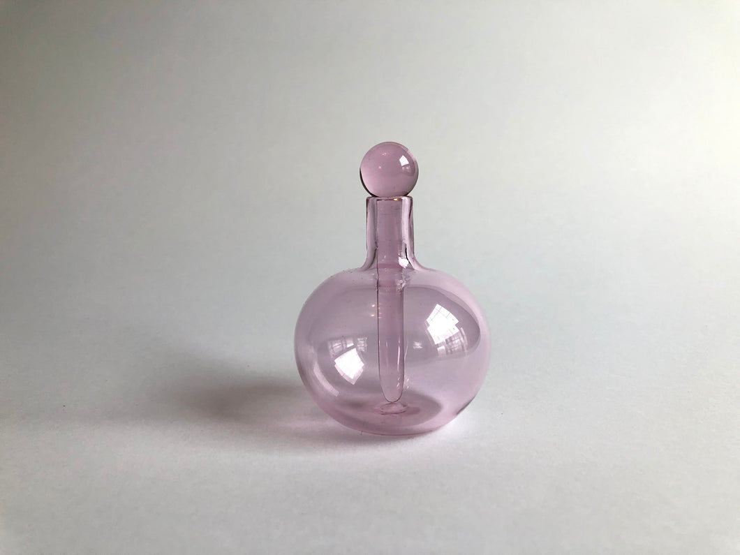 Glass Perfume Oil Bottle with Stopper Pink
