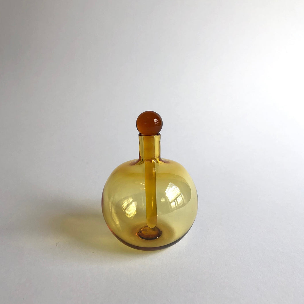 Glass Perfume Oil Bottle with Wand Stopper Yellow