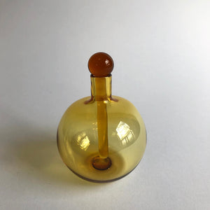 Glass Perfume Oil Bottle with Wand Stopper Yellow