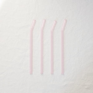 Bent Glass Straws - Sapphire Pink