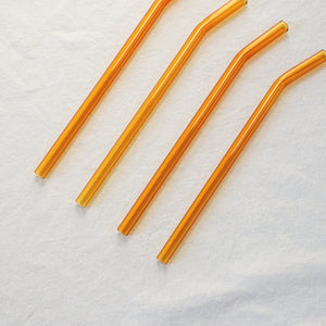 Bent Glass Straws - Topas Yellow