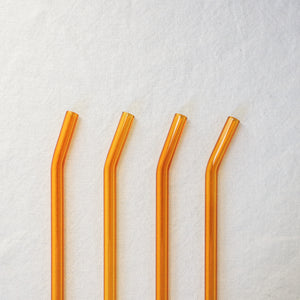 Bent Glass Straws - Topas Yellow