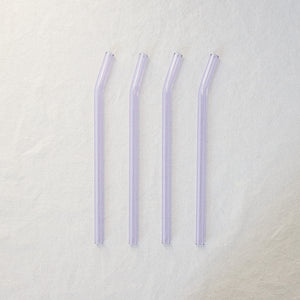 Bent Glass Straws - Lavender Purple