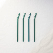 Load image into Gallery viewer, Bent Glass Straws - Lake Green
