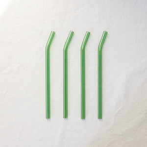 Bent Glass Straws - Emerald Green
