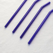 Load image into Gallery viewer, Bent Glass Straws - Brilliant Blue
