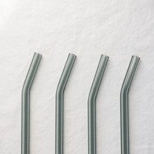 Load image into Gallery viewer, Bent Glass Straws - Smokey Grey
