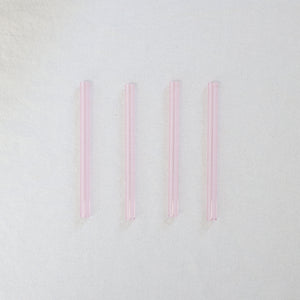 Glass Cocktail Straws - Sapphire Pink