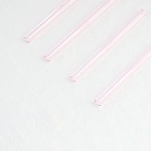 Glass Cocktail Straws - Sapphire Pink